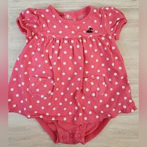 Carter's 6 Month Cherry Embroidered Pink Romper Dress